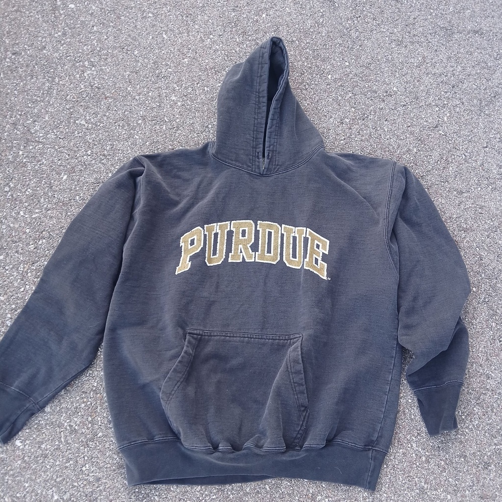 Purdue Boilermakers Sweatshirt Hoodie Mens Large Black NCAA Steve & Barry's